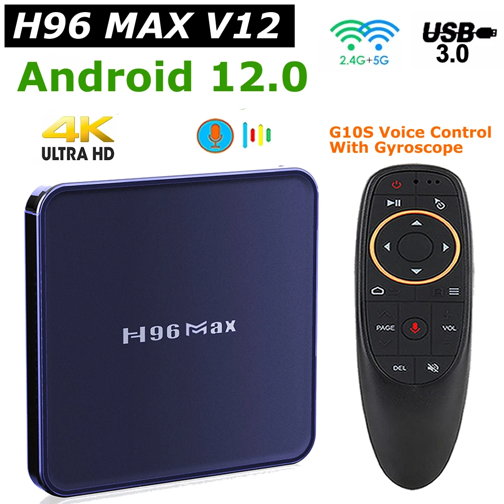 H96 MAX V12 Android 12 ТВ-приставка Rockchip RK3318 4G RAM 64 ГБ ПЗУ 2,4G/5G Dual Wifi BT USB3.0 H96MAX TVBOX 4K HDR10 Set Top Box