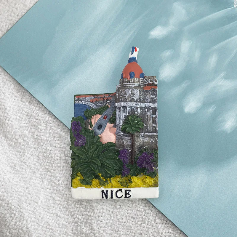 

Europe France Nice National Treasure Hotel Painted Architecture Magnetic Sticker Refrigerator Magnet Travel Souvenir 3D Decorat