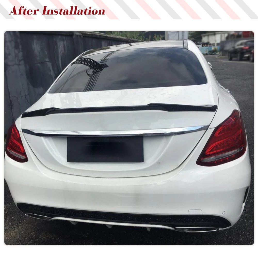 Carbon Fiber Car Rear Spoiler Body Kits For Benz C-Class W205 C200 C63 AMG 2015-2019 Rear Trunk Racing Spoiler Wing Highkick Lip