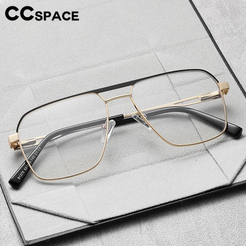 Vintage Men Alloy Glasses Frame Reading Glasses Fashion Male Square Large Frame Double Beam Myopia Prescription Eyeglasses