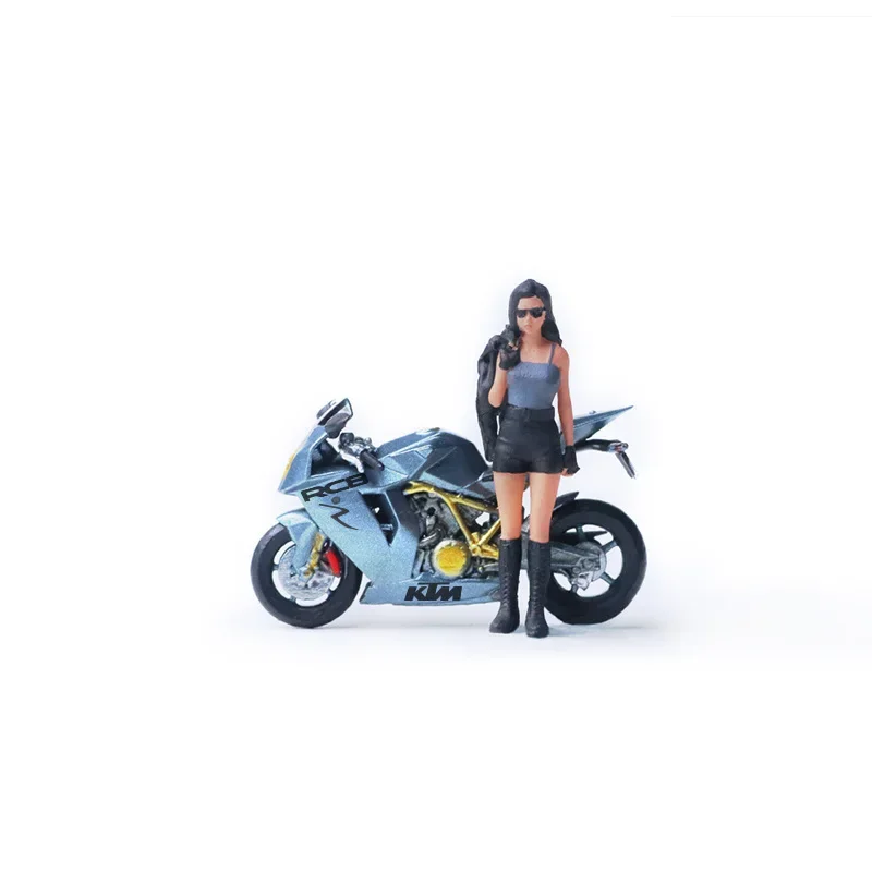 

1:64 KTM1190 Grey Pretty Girl Motorcycle Doll Simulation Resin Model