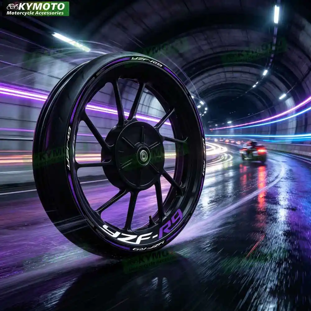 For YZF R9 YZF-R9 Motorcycle 17 Inch Front And Rear Wheel Sticker Hub Decal Racing Reflective Waterproof Decorative Rim Stickers