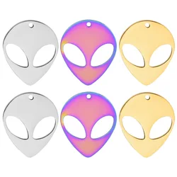 Seven-color stainless steel Alien pendant Pendant Wholesale Necklace earrings DIY jewelry accessories