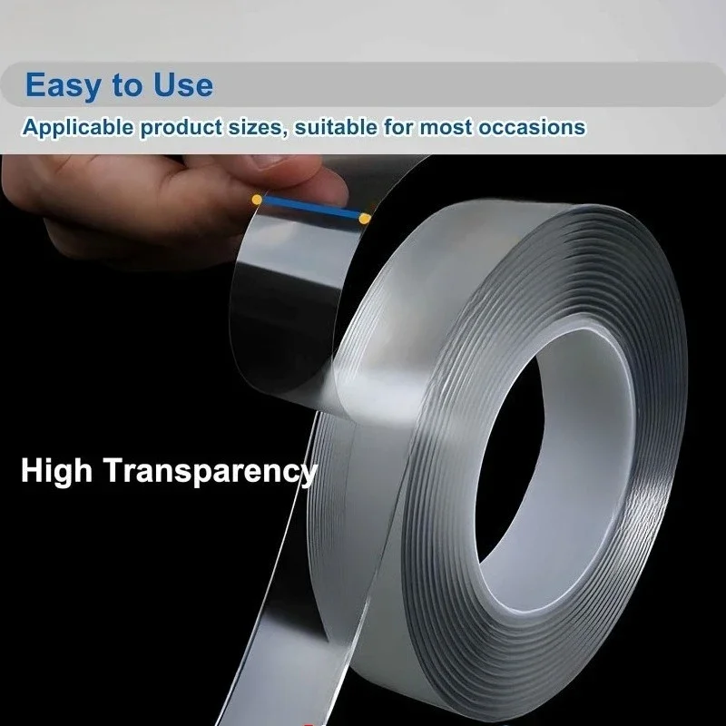 

2pcs Nano Double Sided Mountinging Tape, Adhesive-self Heavy Duty Tape,Sticky Tack Tape for Painted Walls AC Hanging Clear