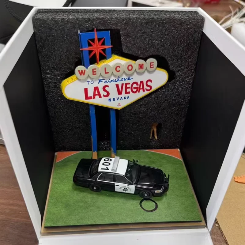 Rollin 1:64 – voiture en alliage du département de Police métropolitain de Las Vegas, rexposition de Hong Kong-Tokyo, ornement moulé sous pression personnalisé, nouveau, en Stock