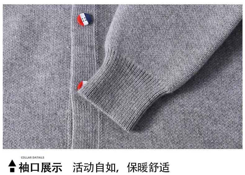 Neuer Herren-Strickpullover mit Rundhalsausschnitt und langen Ärmeln, bestickt, luxuriöse Marke, weiche Strickjacke für den Herbst, trendige Freizeitkleidung für Herren – Detail 11