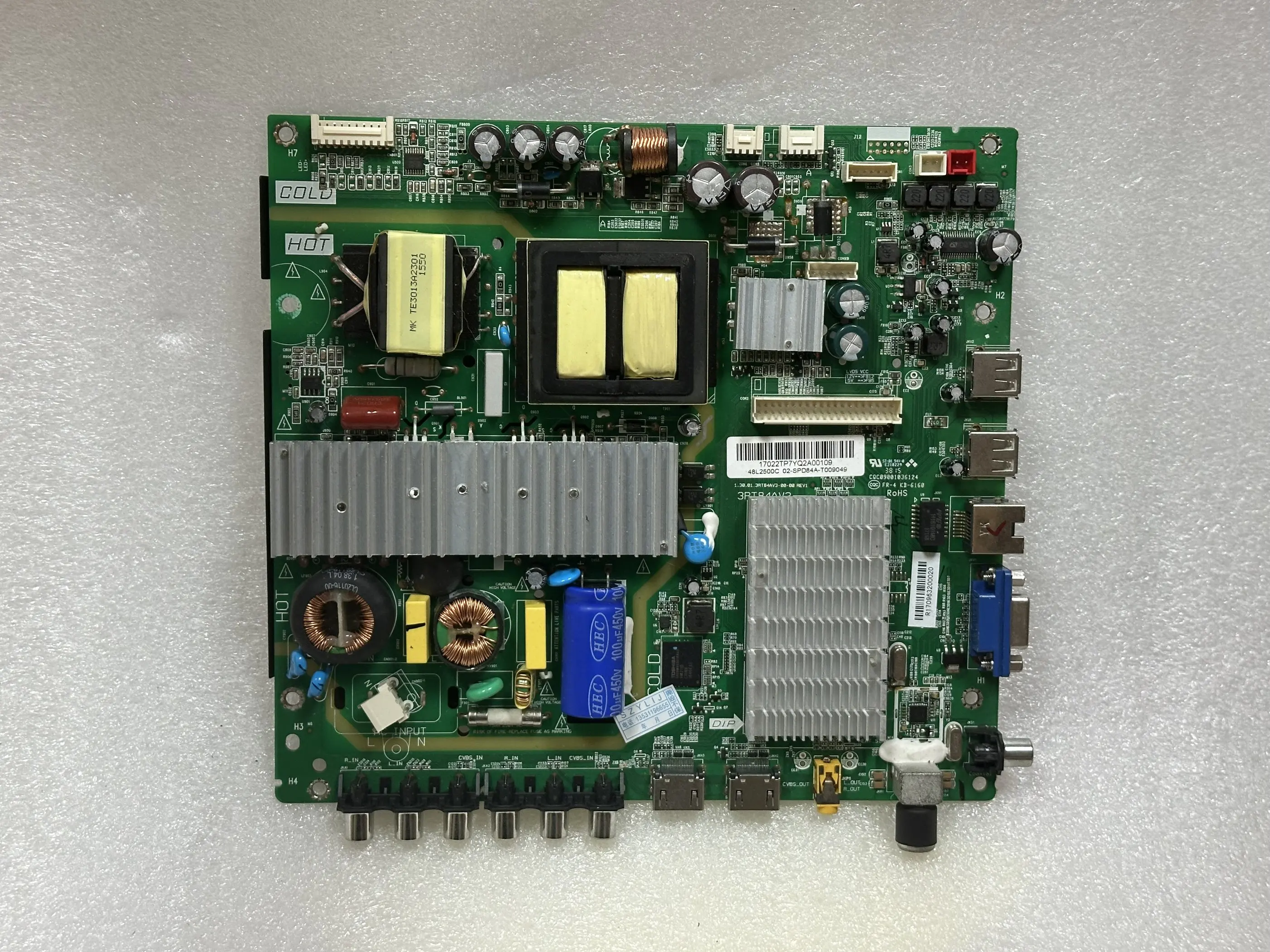 Original 48L2500C motherboard 1.30.01.3RT84AV-02-00 3RTB4AV3 with screen LVF480SSDX