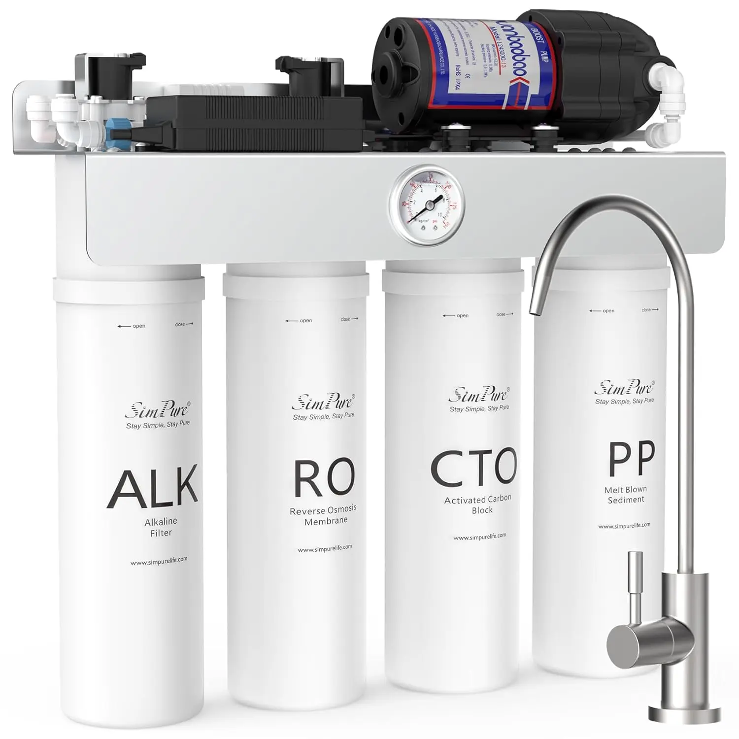 

Alkaline UV Reverse Osmosis System Tankless RO Water Filter System 400 GPD, PH+ Remineralization Water Filtration Under Sink