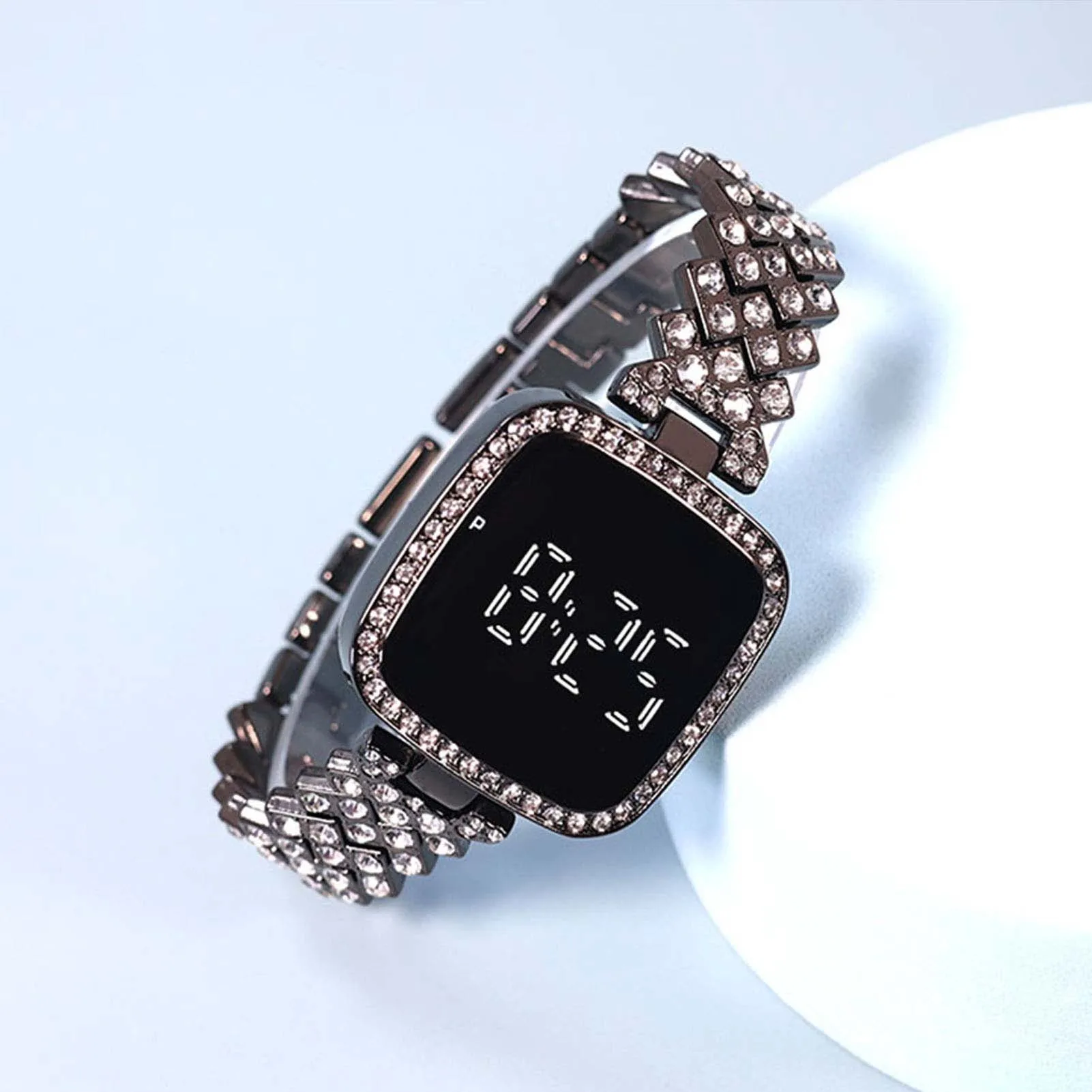 Women\'s Crystal Bracelet Watch with Rhinestone Encrusted Band Electronic Watch Wonderful Watches Gift for Women