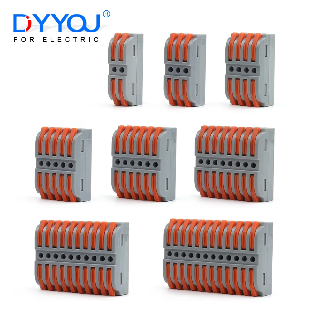 

Butt Type Quick Splicing Wire Connector Mini Fast Spring Crimping Terminal Home Push-in Wiring Junction Box 1-12 Pin Connectors