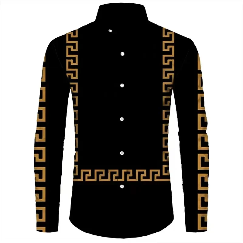 2024 New Fashion Popular Plaid Striped Men's Button-Down Shirt Casual Everyday Men's Top Plus Size 6XL