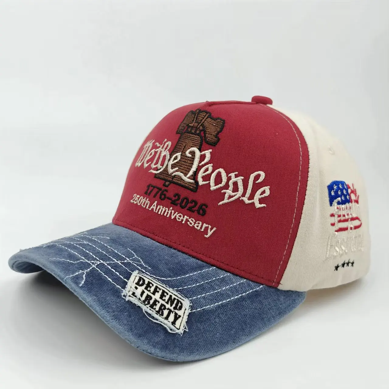 250th Anniversary Ball Cap, Embroidered American Independence Day Sunshade Baseball Cap, Outdoor Hat, Unisex Baseball Caps
