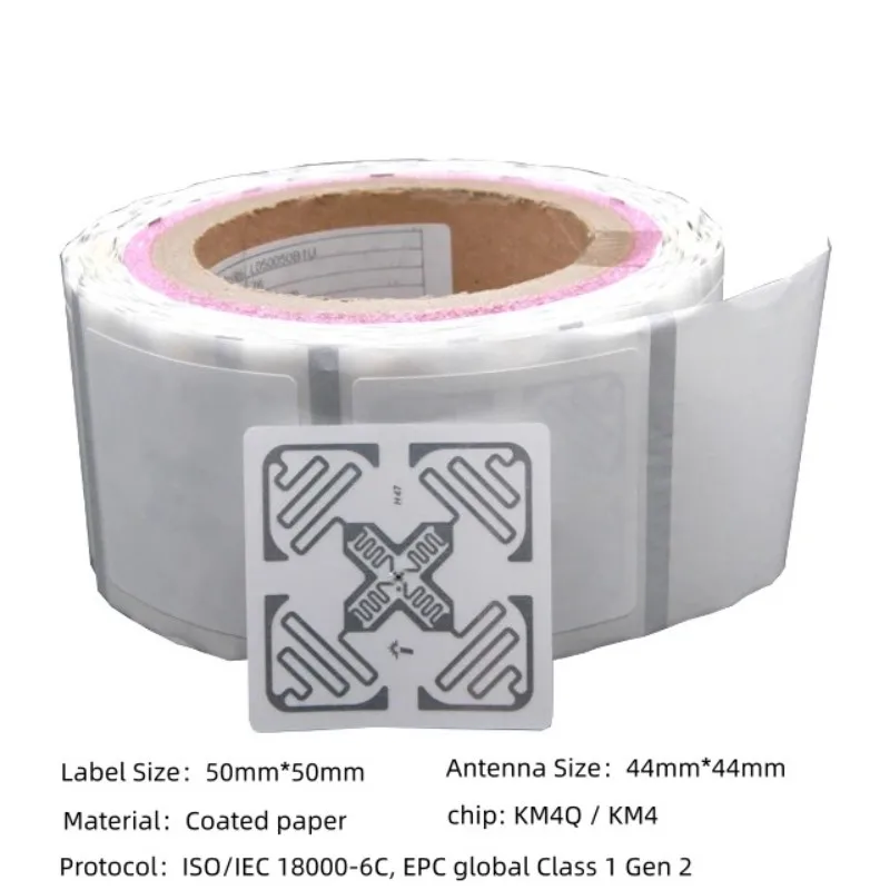 1000 Pieces RFID KM4Q 860-960MHz Mini Tag KM4 Label UHF RFID Sticker for Logistics Warehouse Management（Reading distance 12M）