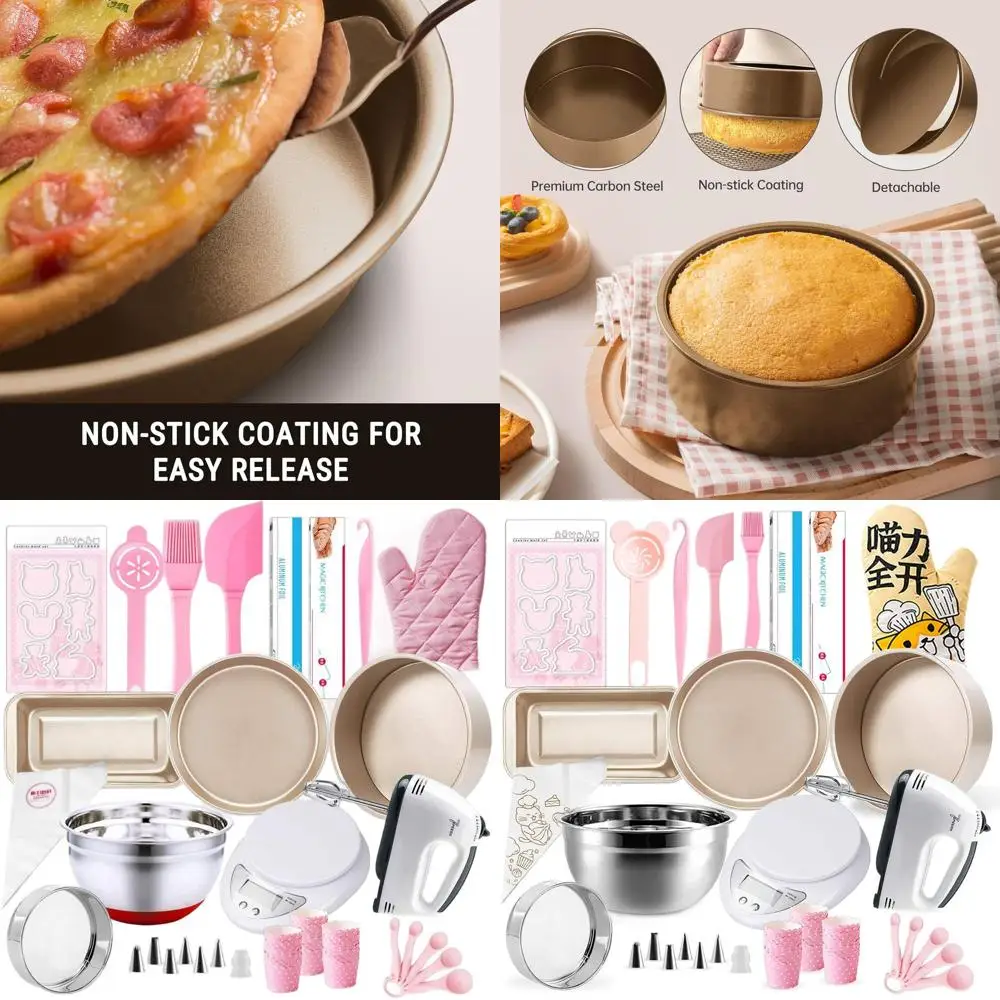 

Baking Essentials Set: Starter Kit with Baking Sheets and Tools for Novice Bakers
