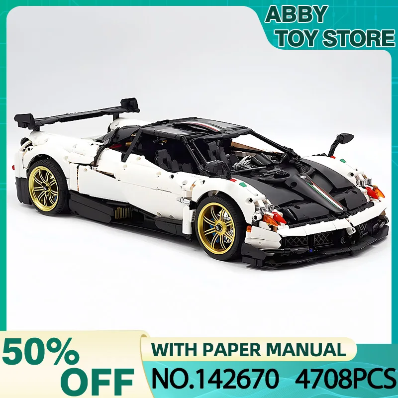 New MOC-142670 High Tech White Huayra Super Sprots Car Model Building Blocks Bricks DIY Puzzle Toys Assembly Chrismas Gifts Kids