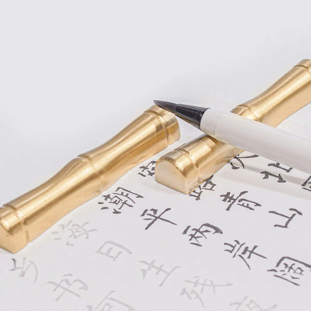 النحاس الصينية الخط حامل الرجعية فرشاة الراحة منظم مكتب قلم حبر حامل وسادة القلم الصغيرة للمنزل مكتب المدرسة #3
