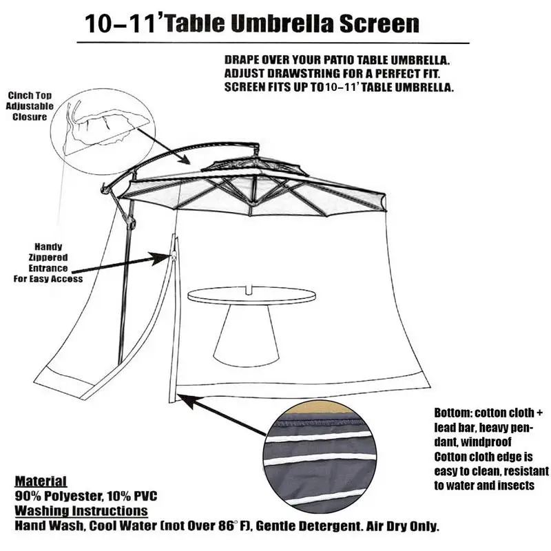 Imagem -02 - Resistente ao ar Livre Mosquiteiro Pátio Umbrella Screen Gazebo Estilo Rede para Quintal Camping uv