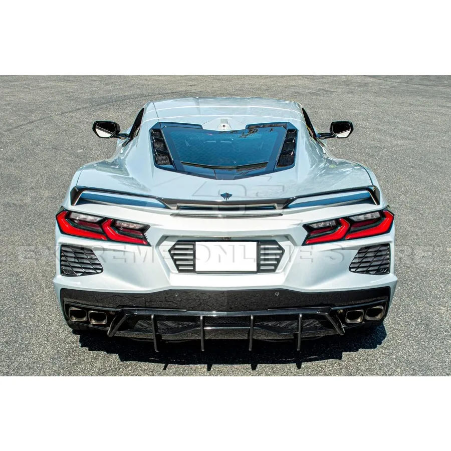 يناسب جميع موديلات قاعدة كورفيت C8 موجودة لعام 2020، مصد خلفي على الطراز الأداء، ناشر سفلي، زوج من البلاستيك ABS