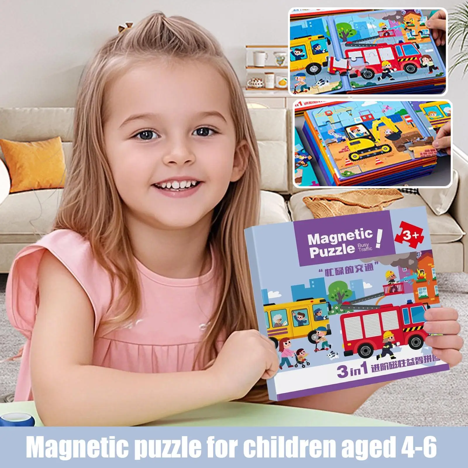 Rompecabezas de viaje magnéticos para niños de 2 a 6 años, juegos educativos de aprendizaje para preescolar, viaje por carretera, regalo de cumpleaños y Navidad