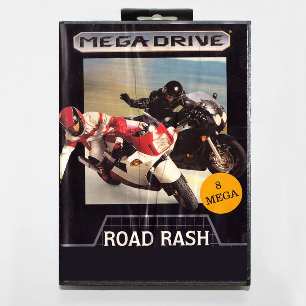 Cartão de jogo Road Rash MD Capa BR de 16 bits para cartucho de console de videogame Sega Megadrive Genesis