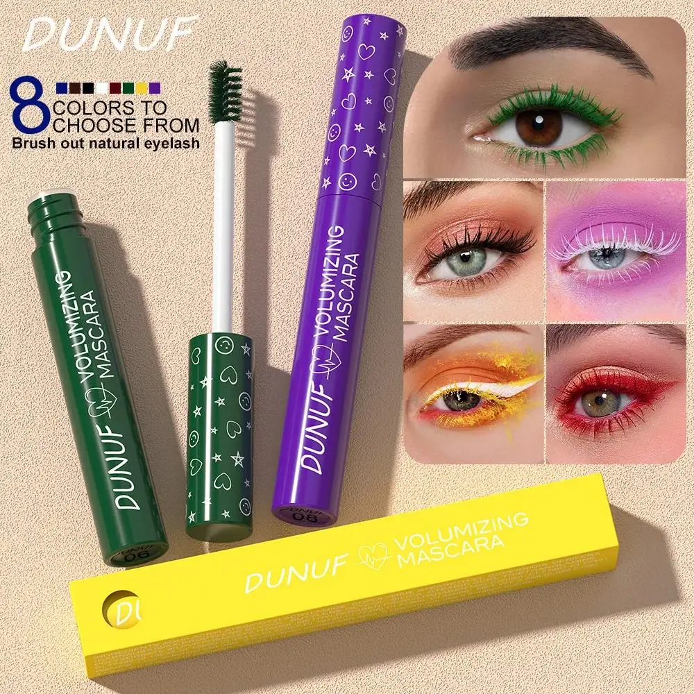 Mascara arricciacapelli colorato impermeabile verde blu viola per trucco scenico allungamento estensione ciglia a prova di sbavature ad asciugatura rapida