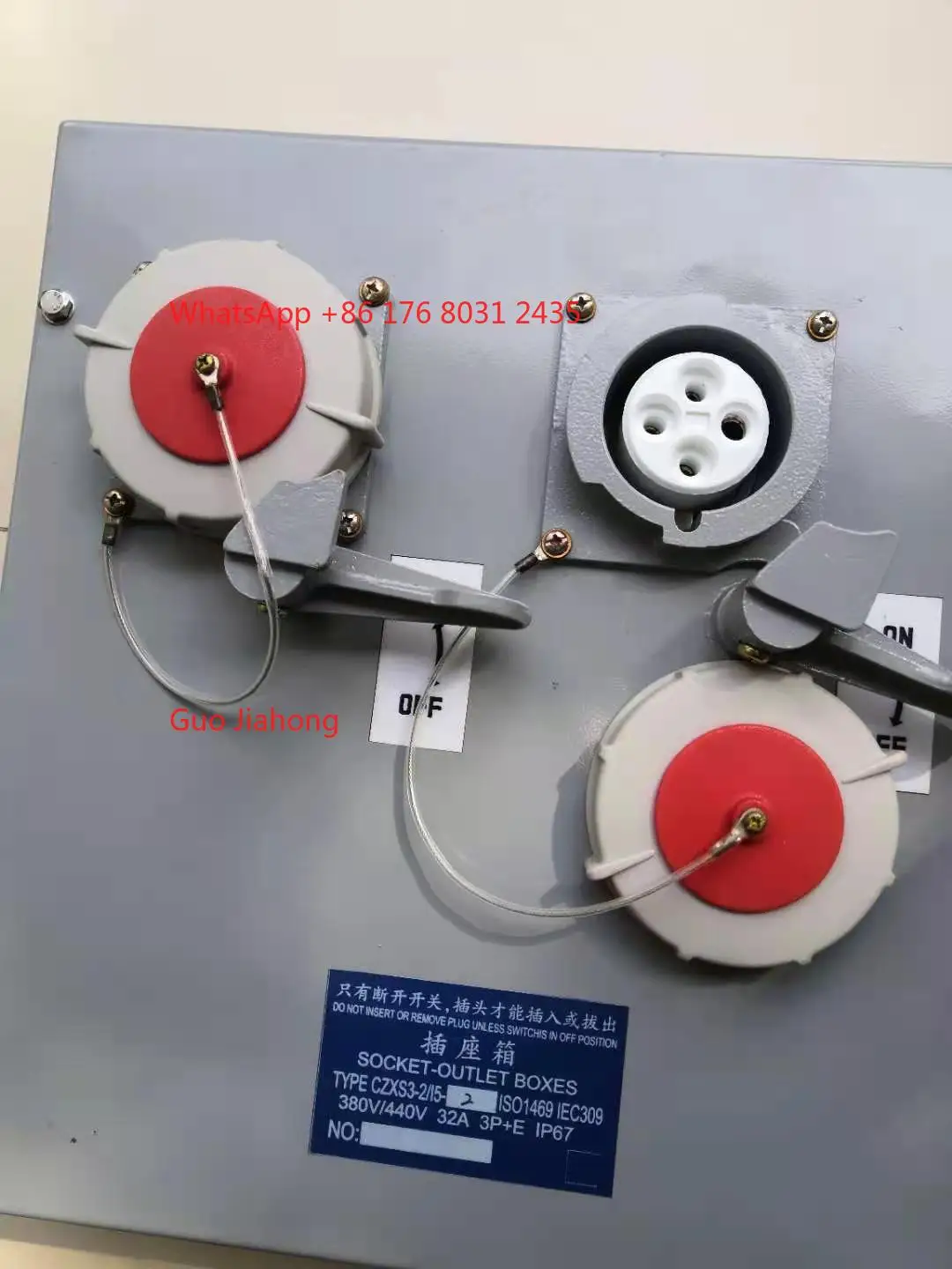 

Marine double refrigerated container power socket box CZXS3-2/I5 440V 32A 3P + E