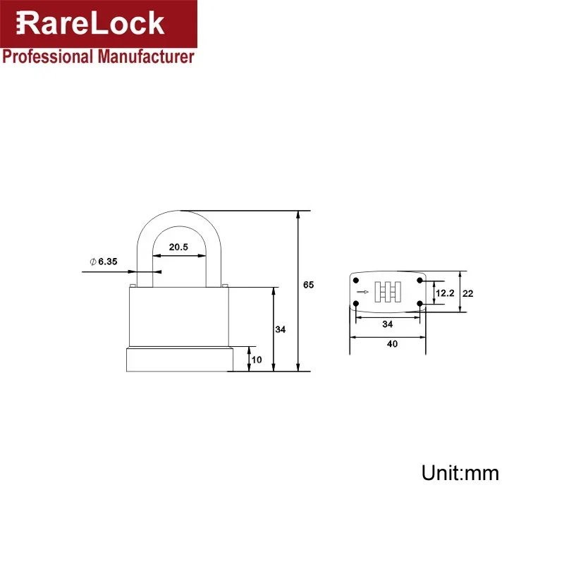 Combination Padlock 3 Digit Password Home Garden Gate Sliding Door Gym Cabinet School Locker Lock Rarelock 2610 H