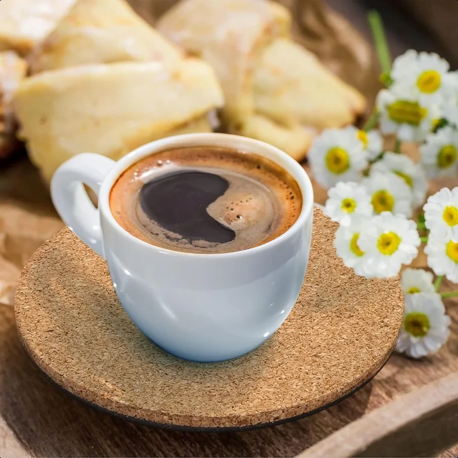 6 Pieces Cork Mat for Plants Round Cork Plant Coasters Mats for Garden Courtyard Pot Mat Indoor Outdoor and DIY Craft Project 4