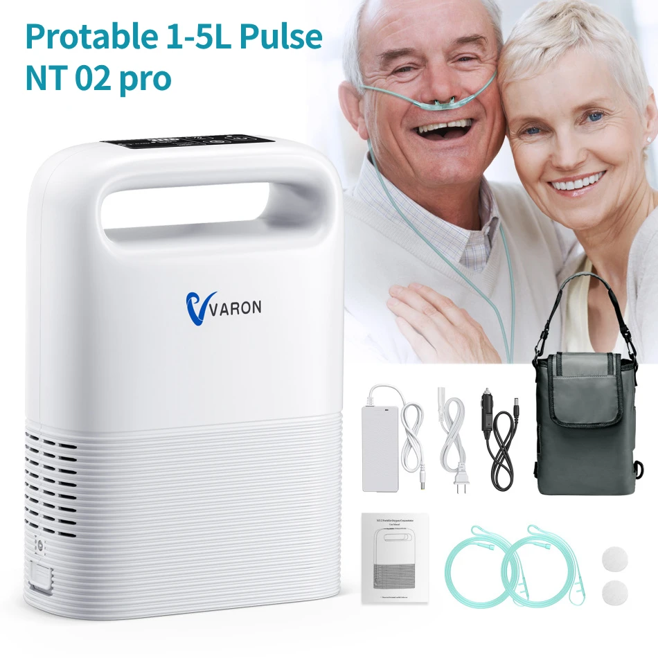 Varon 1-5L/Min 1-7L/Min 5L Zuurstofconcentrator Thuis reizen Gebruik 90% Luchtreiniger Pulsstroom en Continue Medische Zuurstofmachine