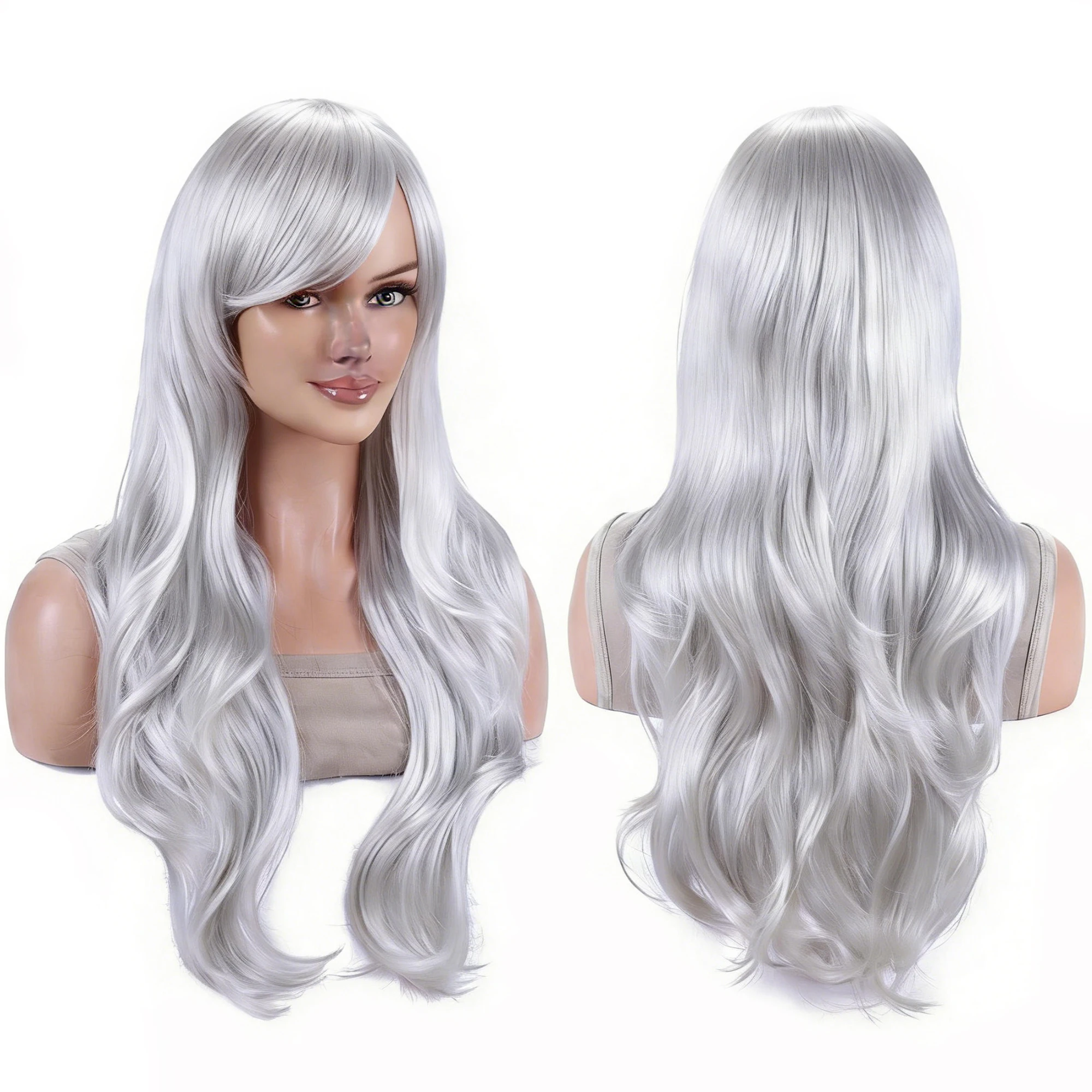 

Synthetic Hairdark Silver White Lolita Cosplay Wig Anime Sesshomaru Wigs Griffith Halloween Costume Wig for Women