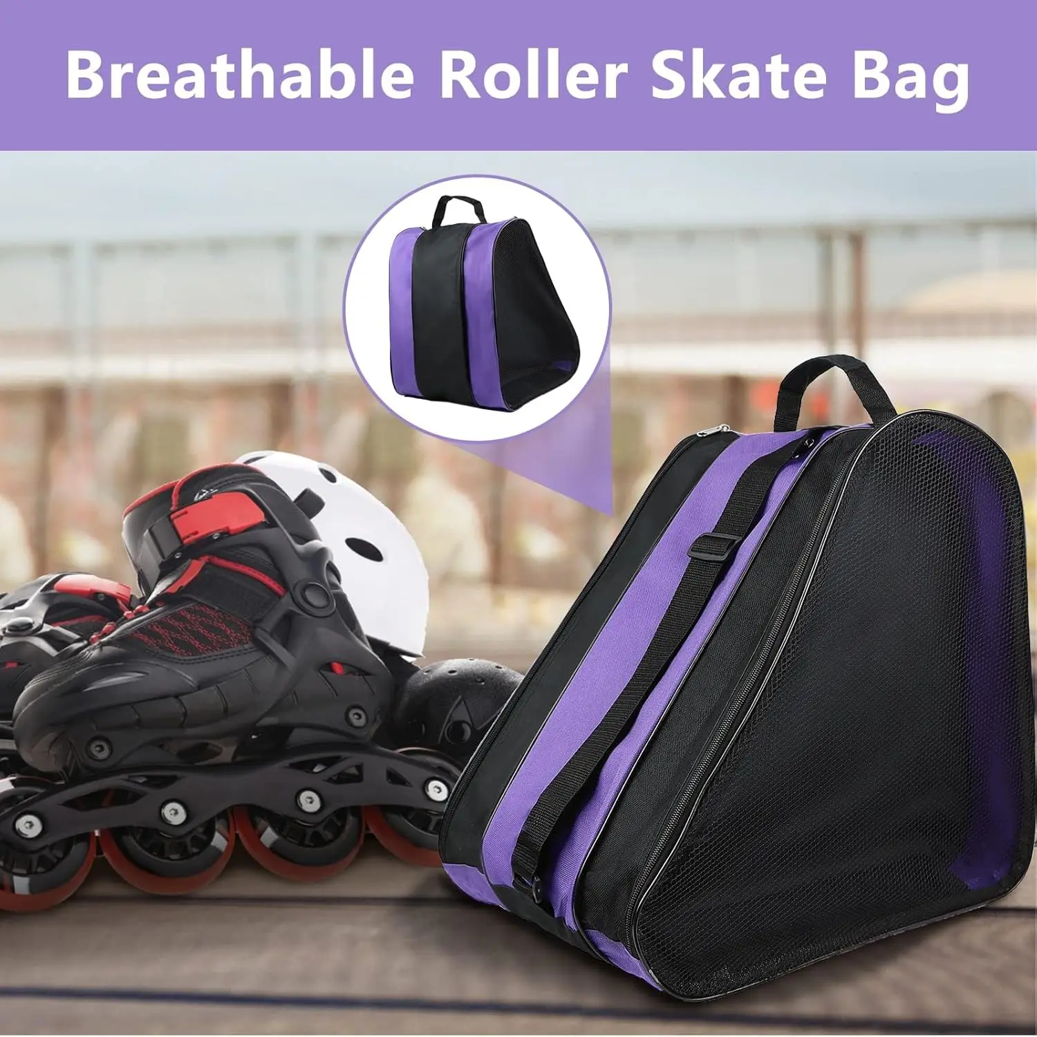 

Portable Kids Skate Bag Large Capacity Breathable Ice & Inline Roller Skates Carry Storage Bags