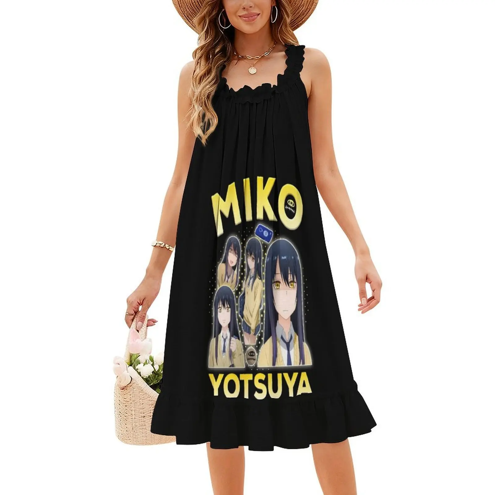 Mieruko Chan-Miko Yotsuya فستان بفتحة عنق على شكل قلب فستان أنيق للحفلات الصيفية للنساء أنيمي Mieruko Chan Manga Mieruko Chan #4