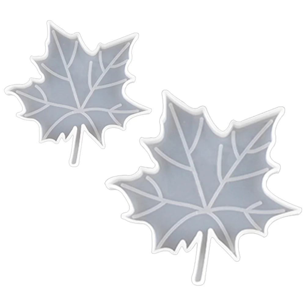2Pcs Epoxy Resin Mold Leaf Style Silicone Coaster Casting Mold Reusable Smooth Round Edges Safe for Skin Craft Projects