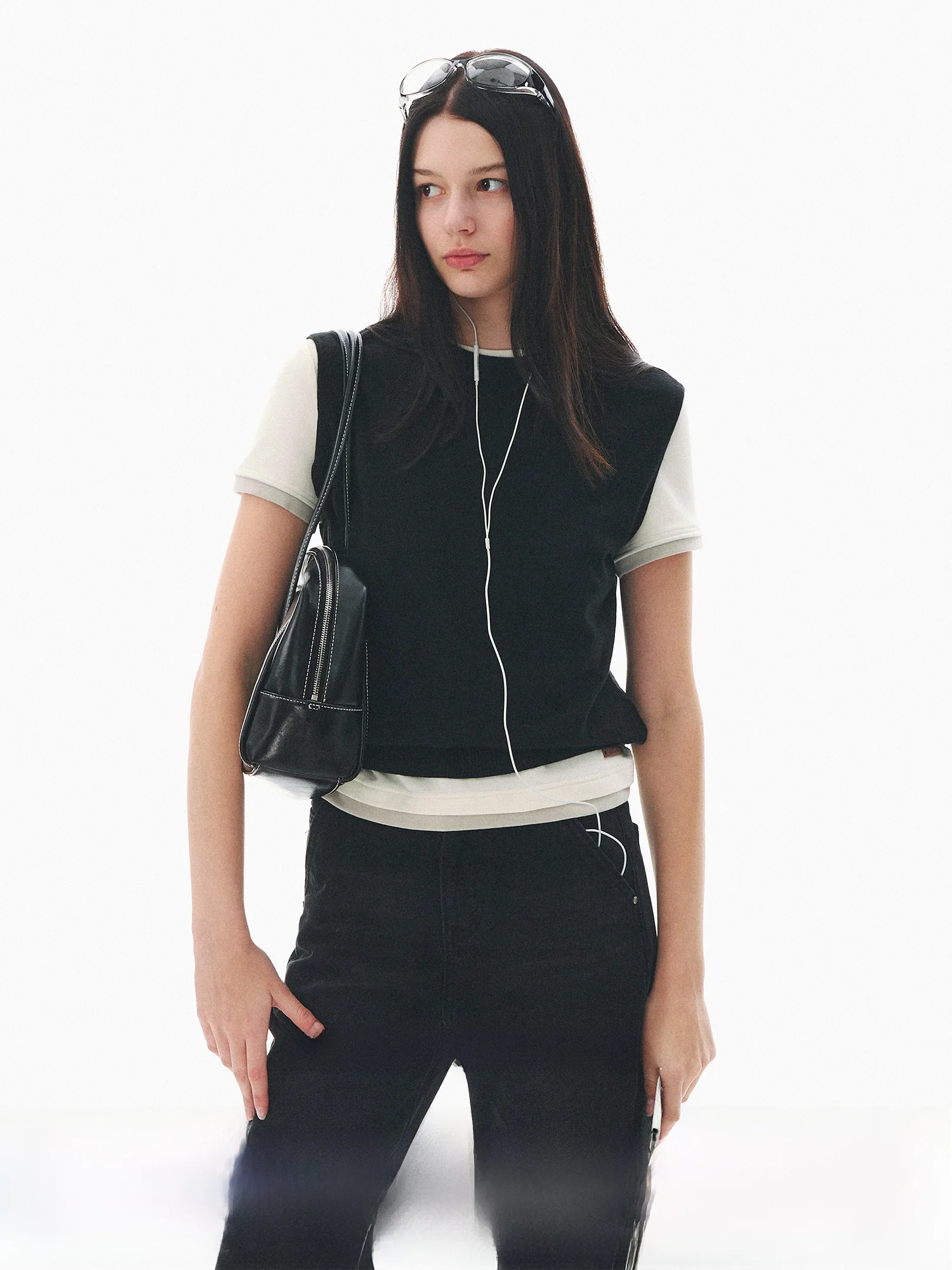 

LaluneDuCiel Women's Knitted Vest Vintage Mixed Wool Color Casual Loose Fit Comfortable Soft Acrylic Nylon Blend