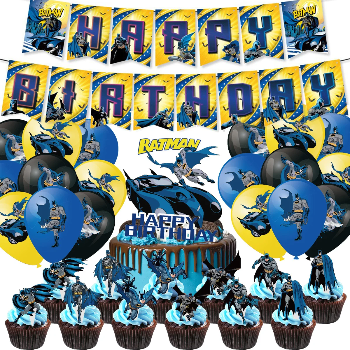 Hero Bats Geburtstagsdekorationen Fledermaus-Mann Themenparty-Zubehör Fledermaus-Luftballons Kindergeburtstagsgeschenke Babyparty-Zubehör – Detail 6