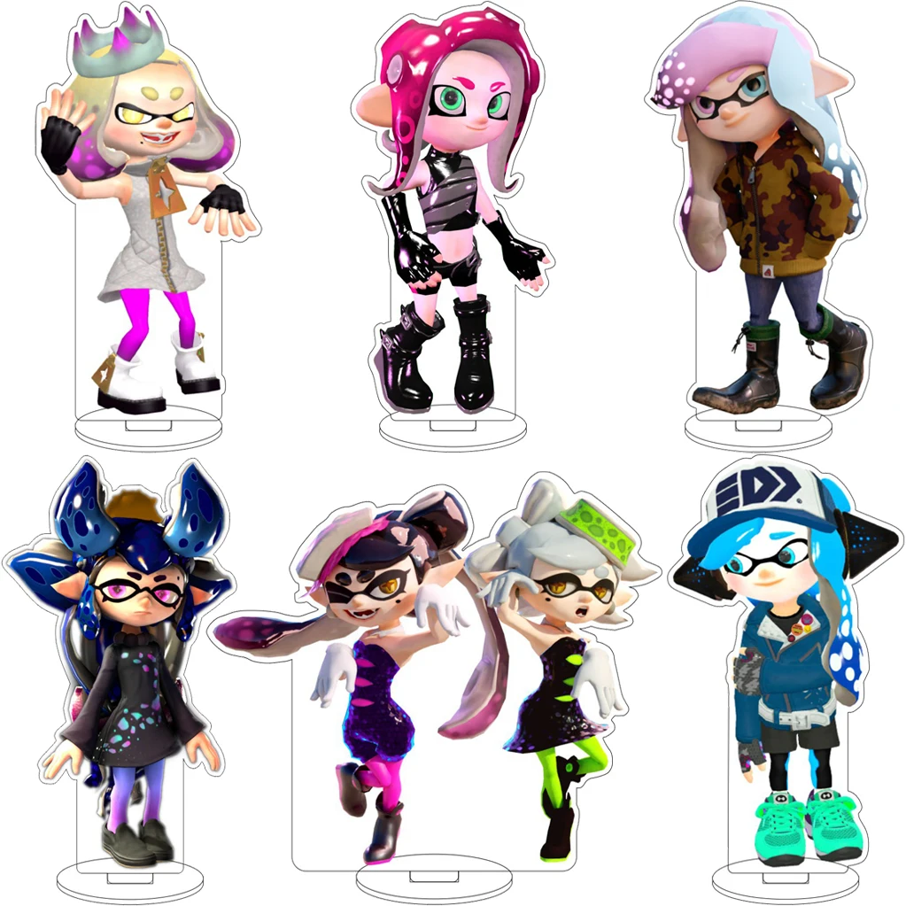 

16CM Anime Game Splatoon Marina Pearl Callie Sheldon Jelfonzo Flow‌ Off the Hook‌ Cos Acrylic Figure Stand Ornaments Gifts