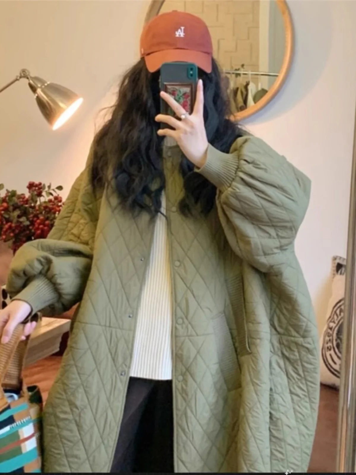 

Легкое пуховое хлопковое пальто Thiened, женское зимнее свободное пальто средней длины, теплое ретро-круглое закрытие на пуговицах