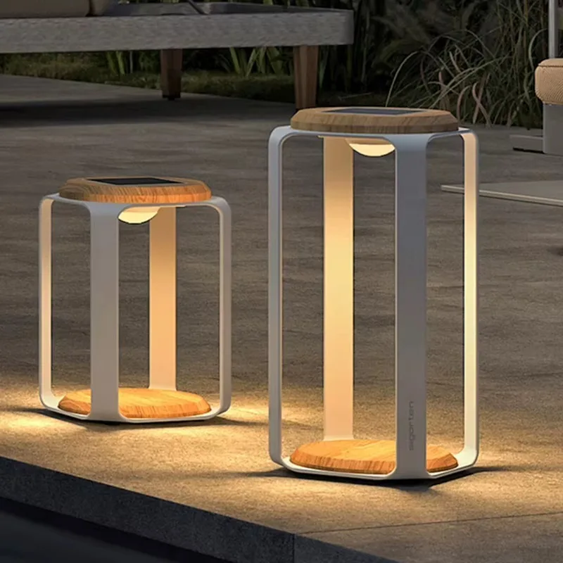 Outdoor Garden White Large Metal Waterproof Solar Floor Lamp Gifts Birthday Wedding Gifts Fast Delivery