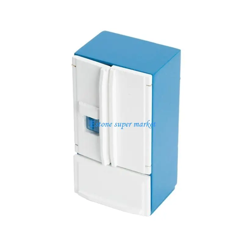

090B Kids Miniature Retro Refrigerator Interactive Toy House Landscape DIY Crafts