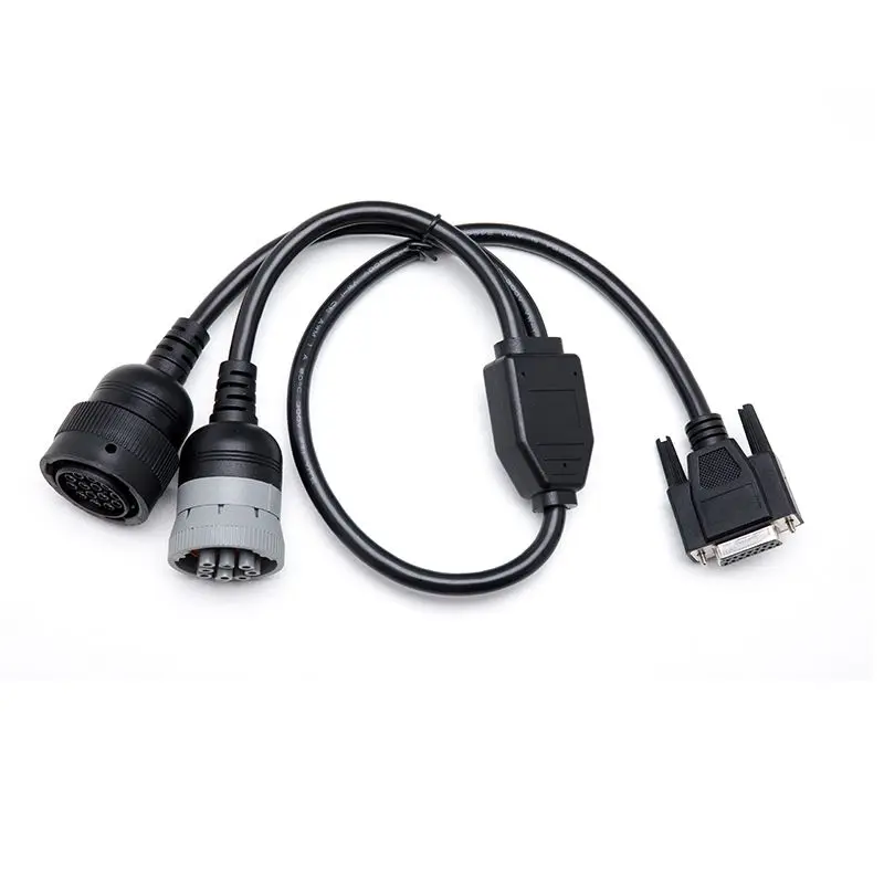 Excavator Diagnostic Adapter Cable 14Pin To 16Pin OBD2 9Pin Connector For Caterpillar CAT ET3 Diagnostic Tool