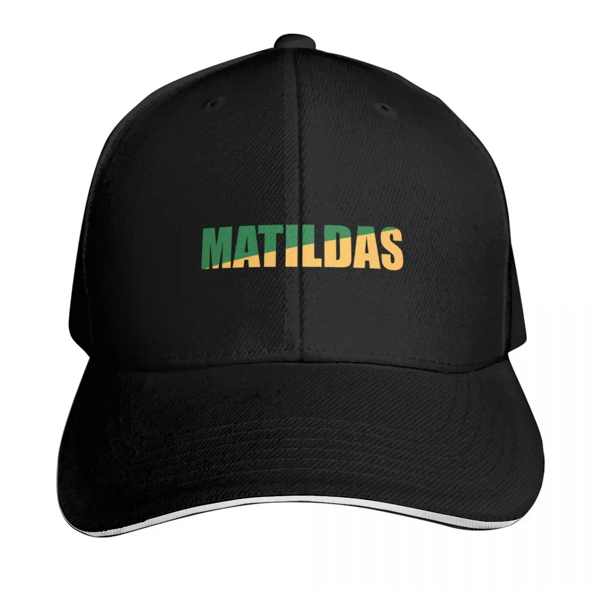 Matildas  T-Shirt Baseball Cap Cotton Twill Breathable Contrast Two Tone Brim Snapback Flat Bill