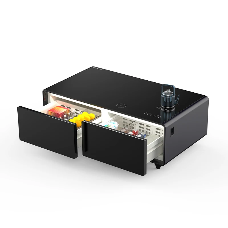 Intelligent Touching Control Fridge Beer Cool Table Fridge Led Strip Music Speaker Smart Coffee Table
