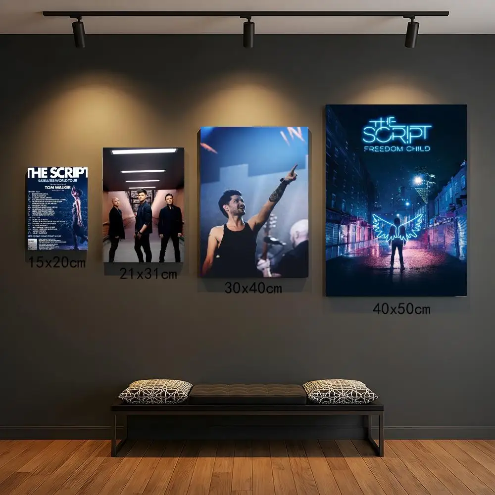 band T-The Script-T Poster Peel and Stick Wall Art for Cafe Office Bar and Home Decoration