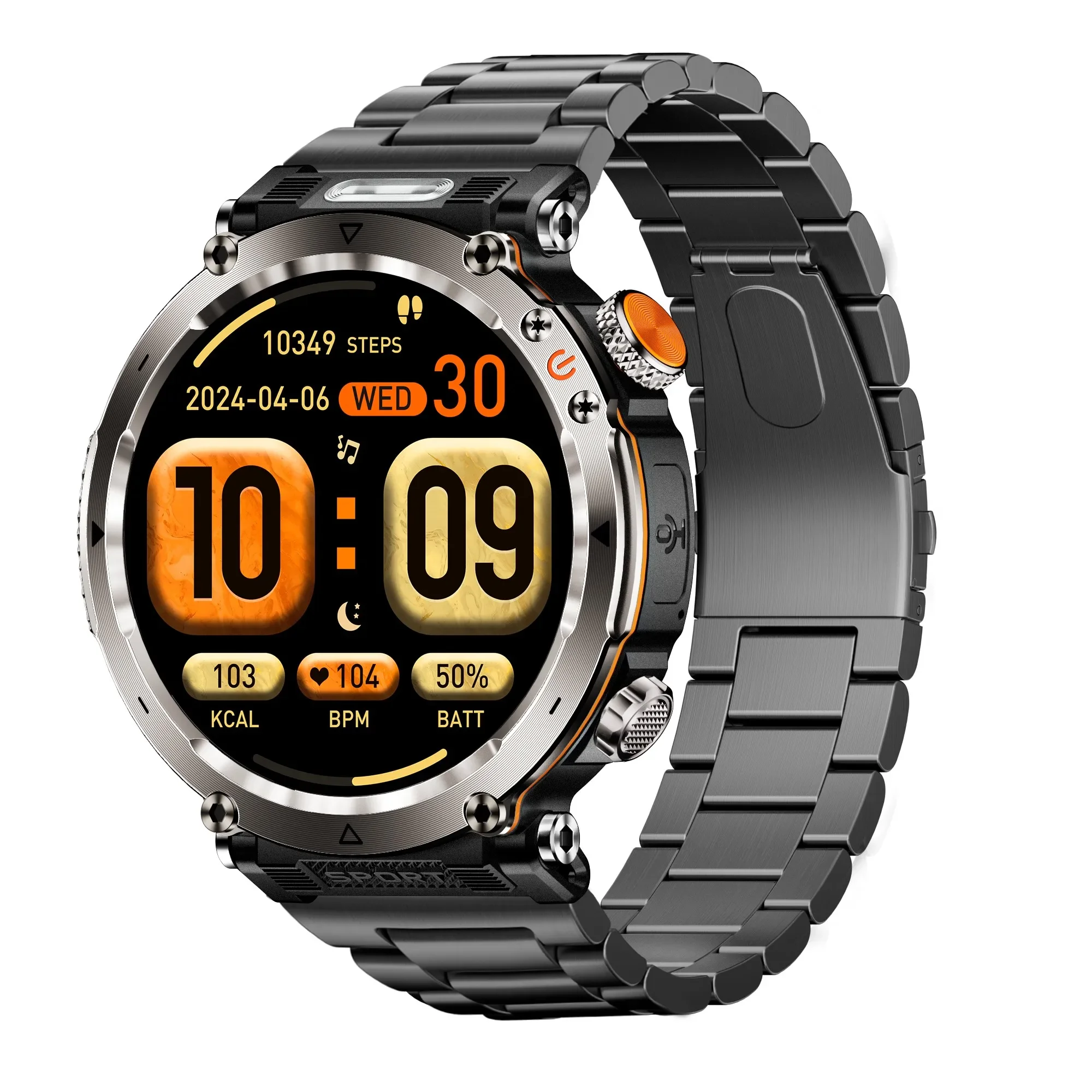 HT30 Smart Watch Military GPS Waterproof Original Design For Men Bluetooth Call Health Monitor With LED Flashlight 100+ Sports