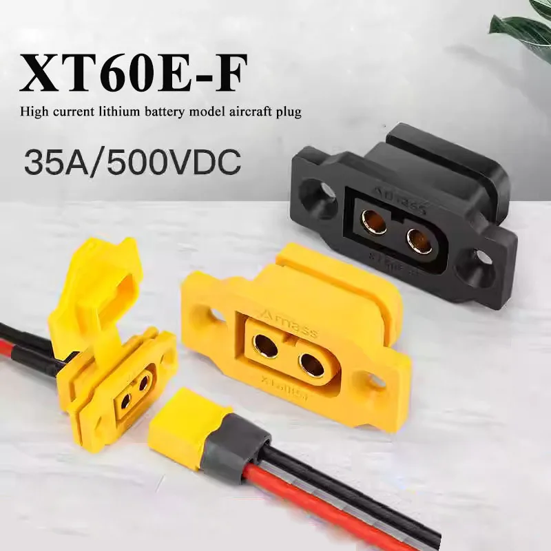 

XT60E-F fixed Female Socket with Dust Cover XT60H Model Airplane Battery Interface Connector Motor Electric Adjustment Cable