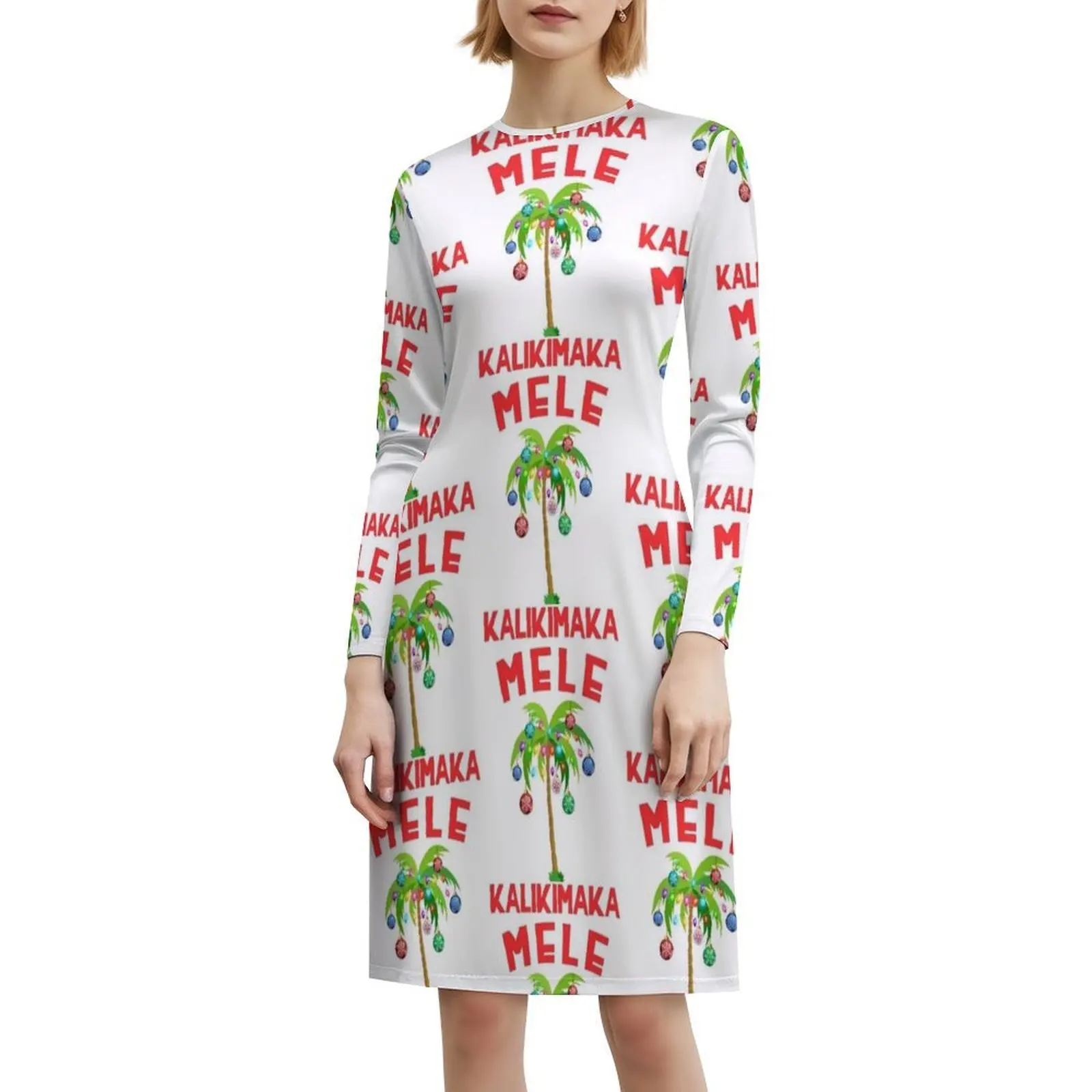 Mele Kalikimaka-Hawaiian عيد الميلاد الأزهار سموك فستان للنساء الربيع الصيف فستان كاجوال لحفلة عيد الميلاد هاواي عيد الميلاد
