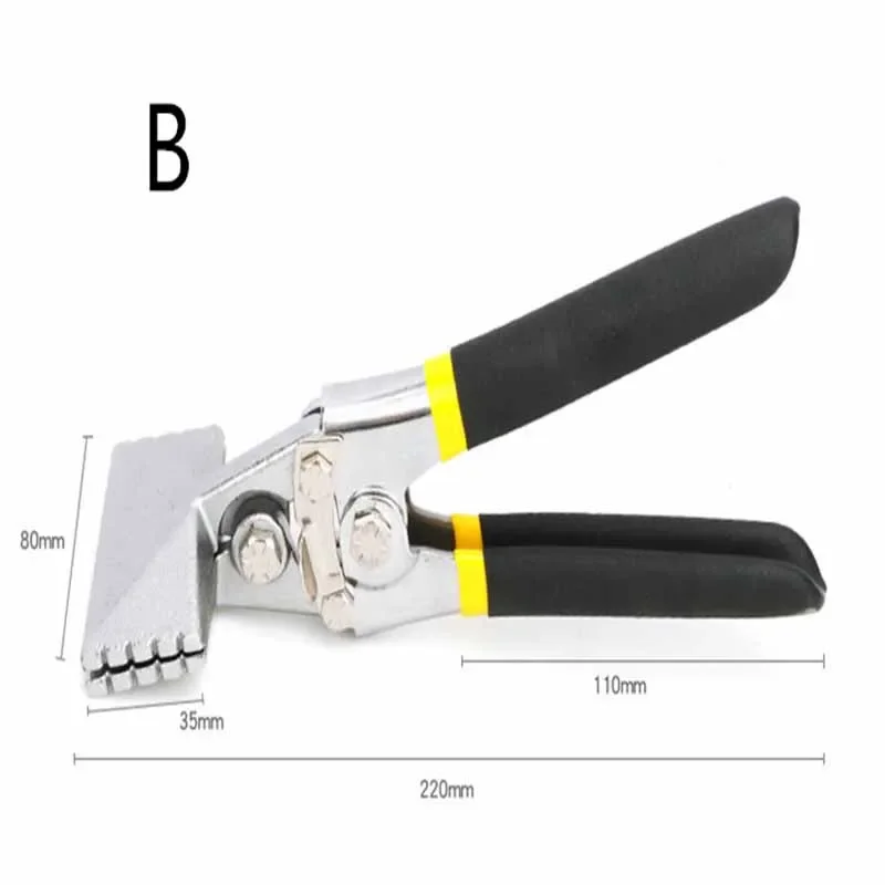 Sheet Metal Bending Pliers Hand Seamer Wide Jaw Straight 80mm/Elbow 80mm/Straight Tools for Welding Clamps Multifunctional