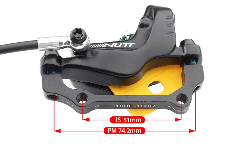 NUTT Electric Scooter 4 Piston Hydraulic Disc Brake Power-off Oil Disk for Zero 10X/11X, Vsett 10+/9+, Kaabo Wolf Warrior 11