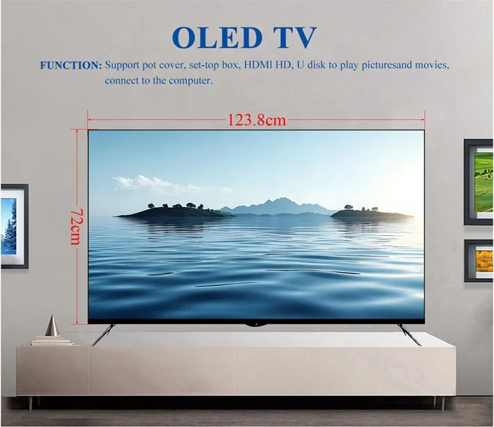 929HOT OLED 4 K  55  Inch  Frameless Ultra Thin   HDR  Android WiFi Smart TV OLED  Television