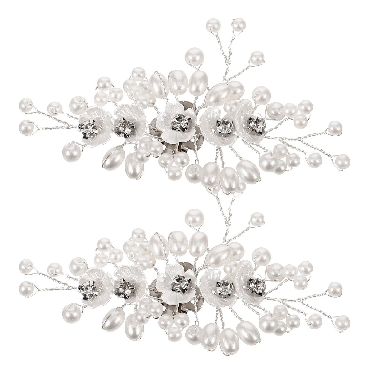 

1Pair Pearl Flower Shoe Clips Premium Alloy Rhinestone Decor for Wedding Bride Bridal Pumps Heels Fashion Accessories